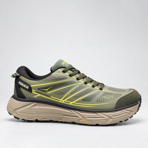 Непромокаемые термо-кроссовки -21 фольга HOKA A2899-1 оливковые фото 9
